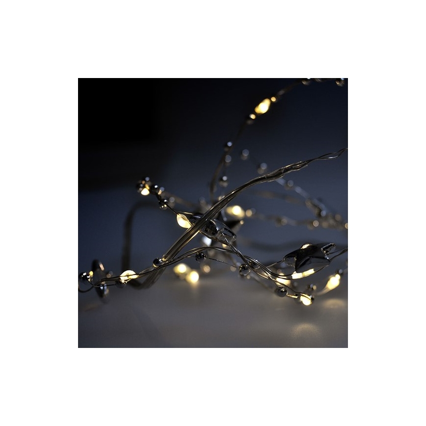 Corrente de Natal LED 20xLED/2xAA 2m branco quente