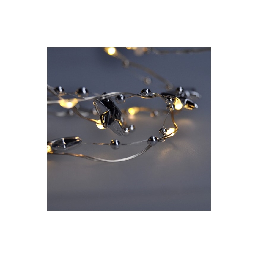 Corrente de Natal LED 20xLED/2xAA 2m branco quente