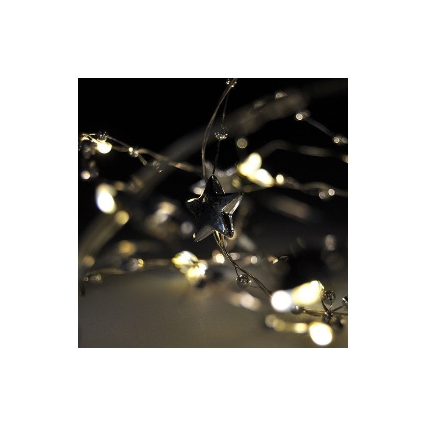 Corrente de Natal LED 20xLED/2xAA 2m branco quente