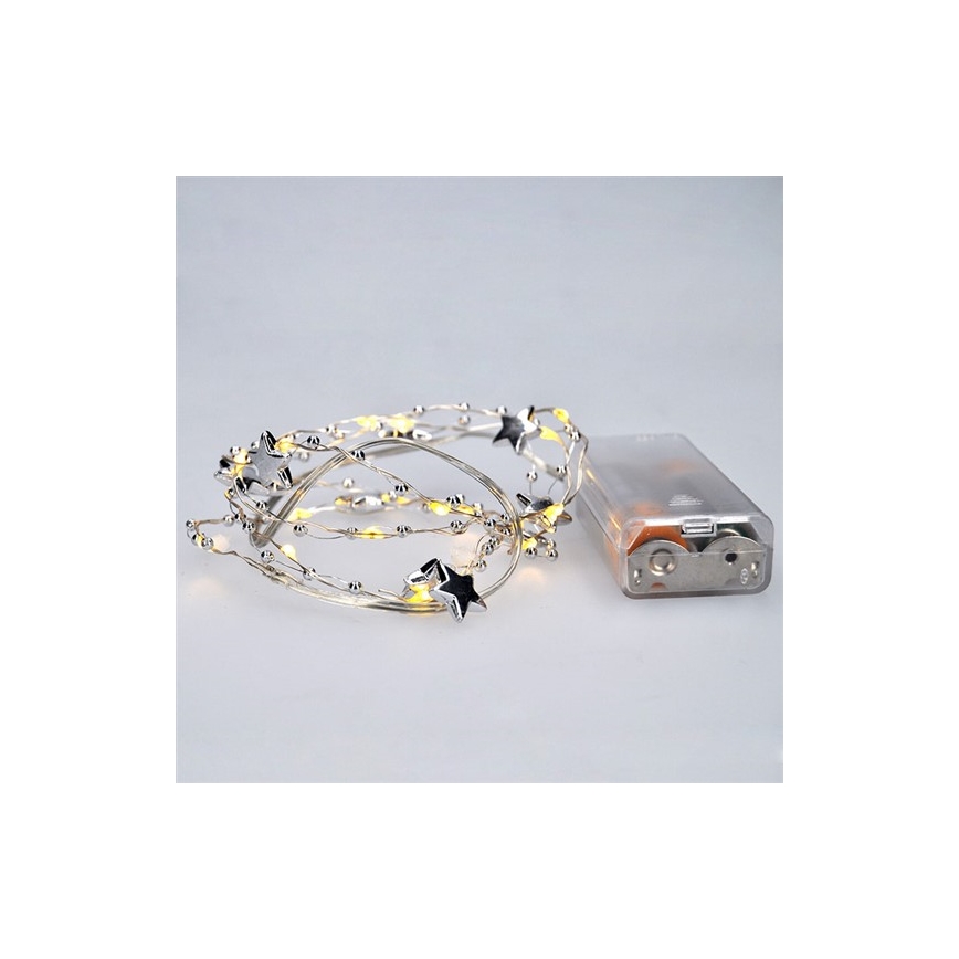 Corrente de Natal LED 20xLED/2xAA 2m branco quente