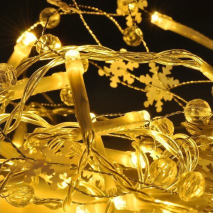Corrente de Natal LED 20xLED/2xAA 2m branco quente