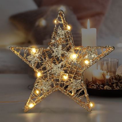 Decoração de Natal LED 14xLED/2xAA estrela