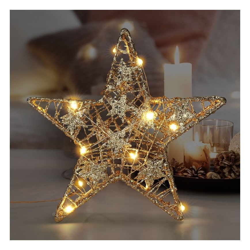 Decoração de Natal LED 14xLED/2xAA estrela