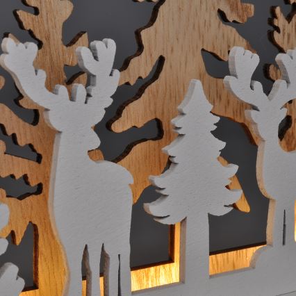 Decoração de Natal LED LED/2xAA floresta com veados