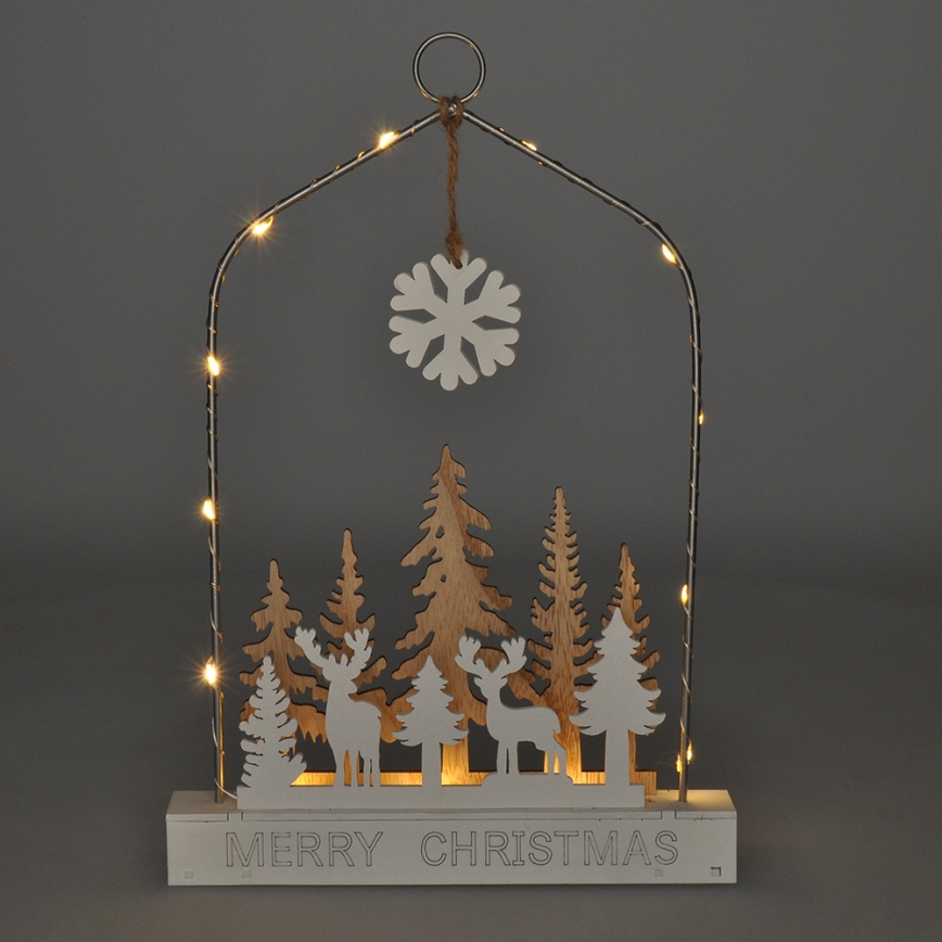 Decoração de Natal LED LED/2xAA floresta com veados