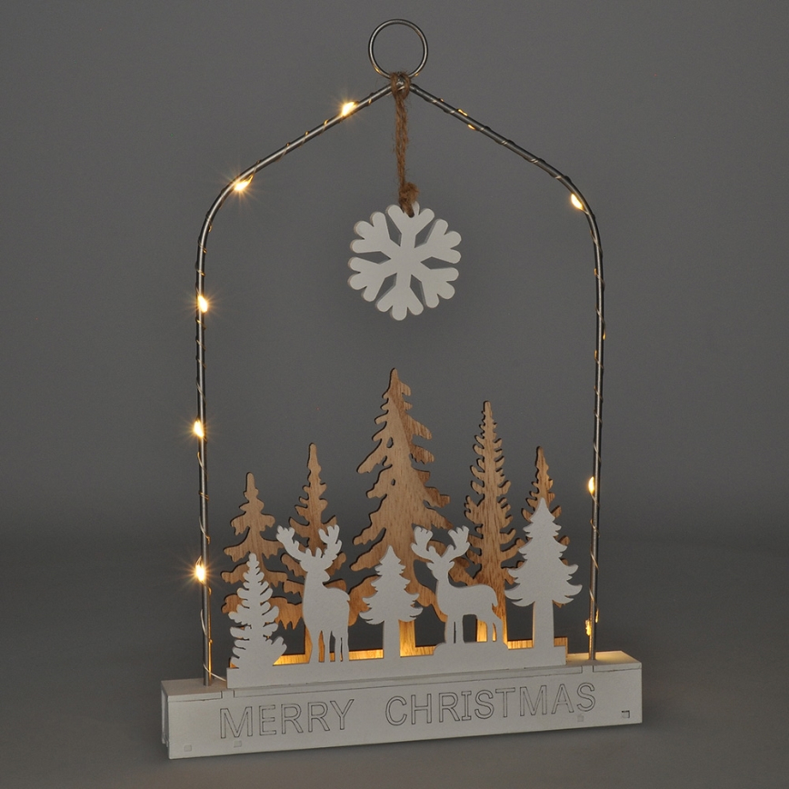 Decoração de Natal LED LED/2xAA floresta com veados