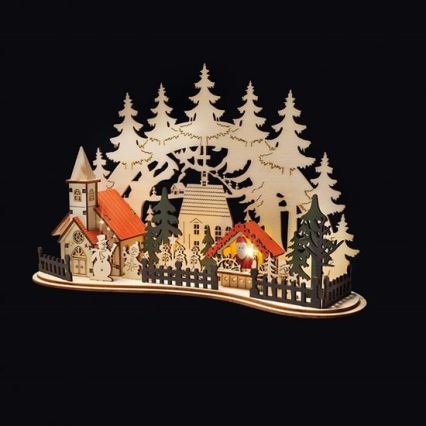 Decoração LED de Natal LED/2xAAA pequena cidade