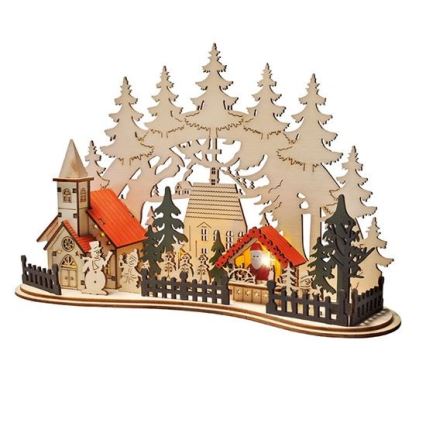 Decoração LED de Natal LED/2xAAA pequena cidade