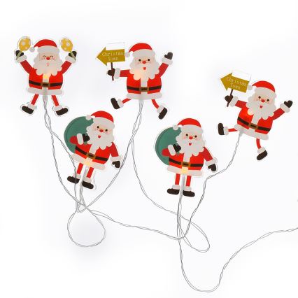 Corrente de Natal LED com chávenas de sucção 6xLED/2xAA 1,2m branco quente Pai Natal