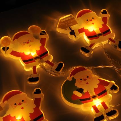 Corrente de Natal LED com chávenas de sucção 6xLED/2xAA 1,2m branco quente Pai Natal
