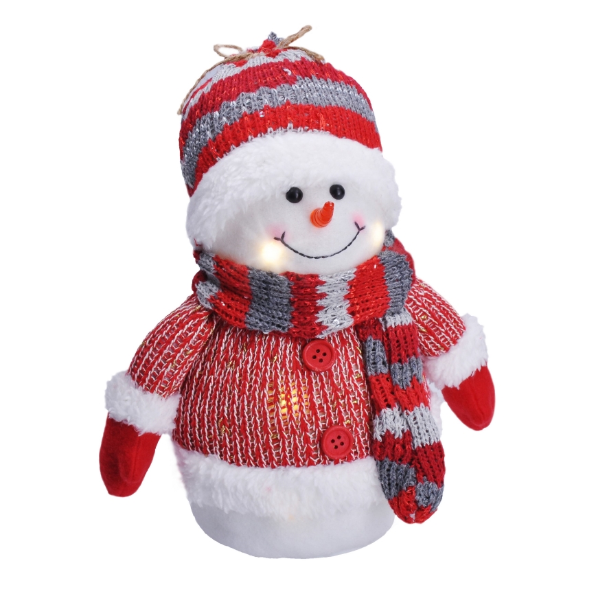 Decoração de Natal LED LED/3xAA boneco de neve