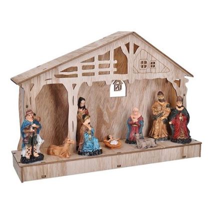 Decoração de Natal LED LED/2xAA betlém