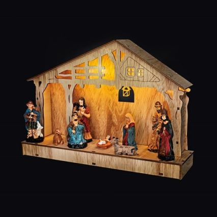 Decoração de Natal LED LED/2xAA betlém