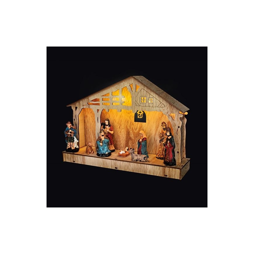 Decoração de Natal LED LED/2xAA betlém