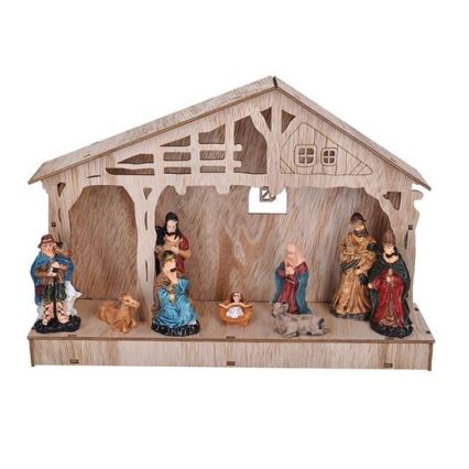 Decoração de Natal LED LED/2xAA betlém