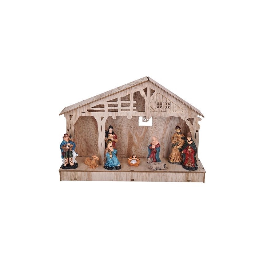 Decoração de Natal LED LED/2xAA betlém