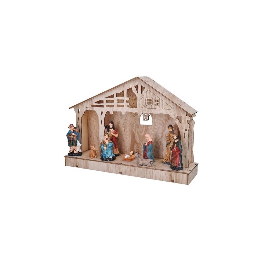 Decoração de Natal LED LED/2xAA betlém