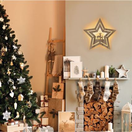 Decoração de Natal LED LED/2xAA estrela