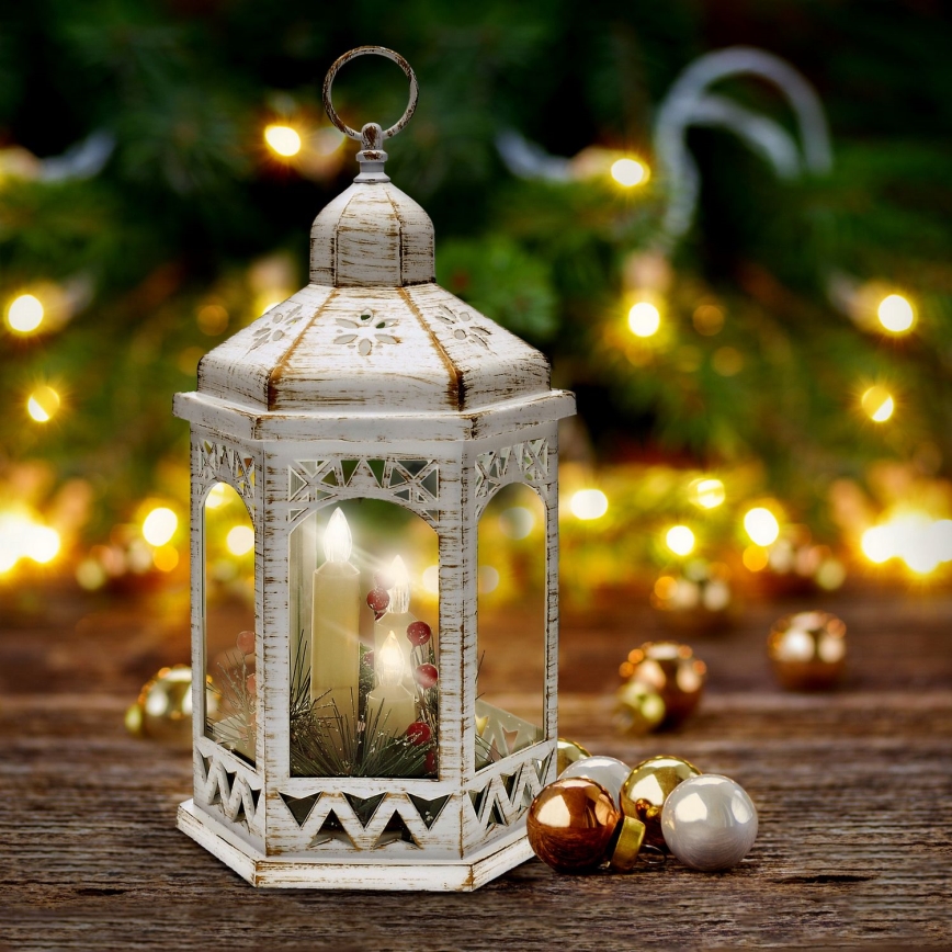 Decoração de Natal LED 3xLED/3xAAA lanterna