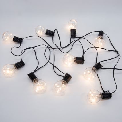 Corrente decorativa exterior LED GRINALDA 10xLED/3xAA 3m IP44 branco quente