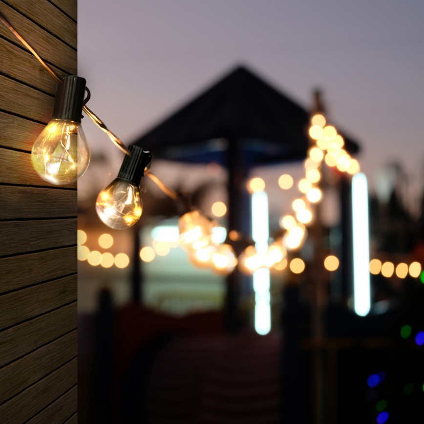 Corrente decorativa exterior LED GRINALDA 10xLED/3xAA 3m IP44 branco quente