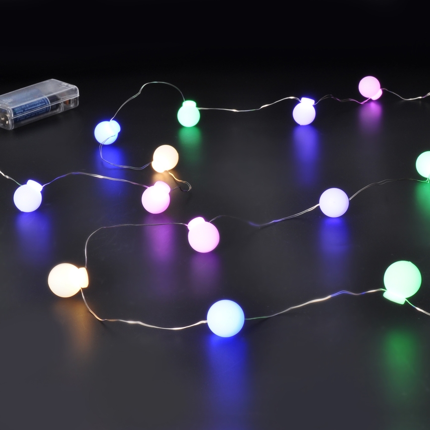 Corrente de Natal LED 20xLED/2xAA 2,3 m multicolor