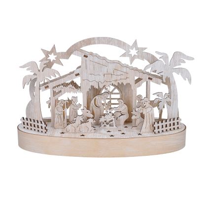 Decoração de Natal LED LED/2xAA/branco quente presépio