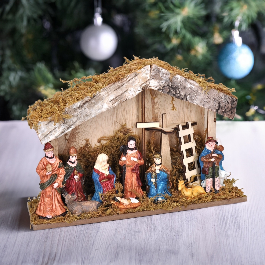 Decoração de Natal LED LED/2xAA/branco quente presépio