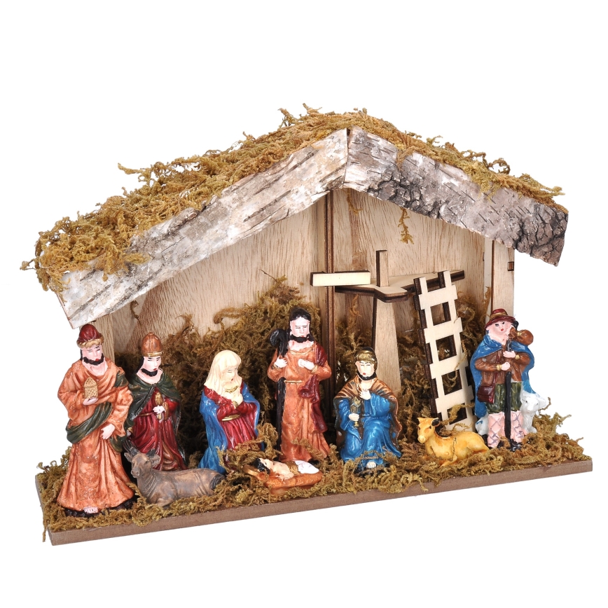 Decoração de Natal LED LED/2xAA/branco quente presépio