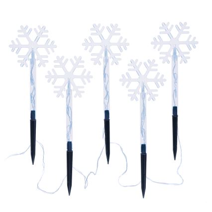 CONJUNTO 5x Candeeiro de Natal LED para exterior LED/3xAA/branco frio IP44
