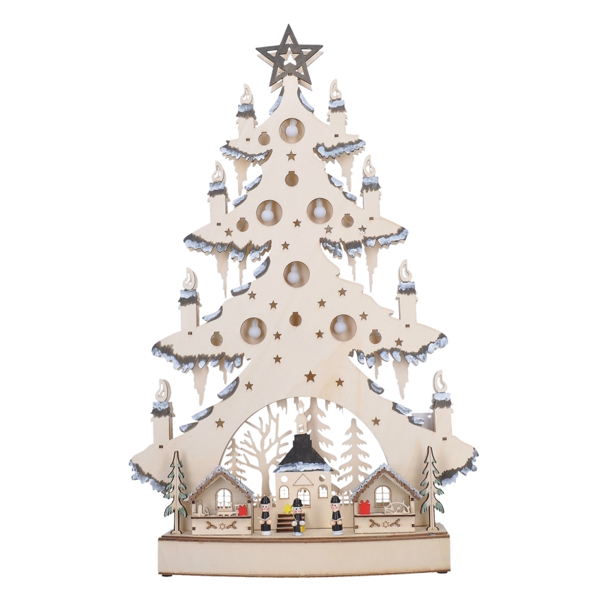 Decoração de Natal LED LED/2xAA/branco quente árvore