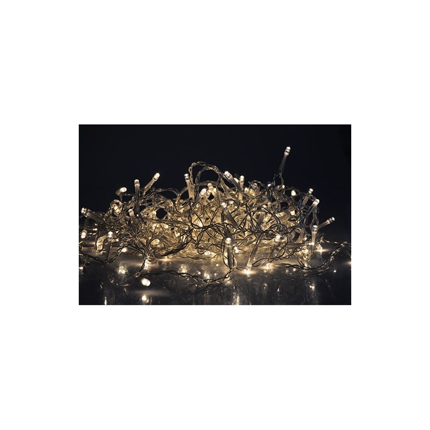 Cortina exterior de Natal LED 120xLED/8 funções 9m IP44 branco quente