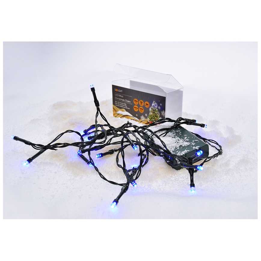 Corrente de Natal LED 20xLED/3xAA 3,3m azul
