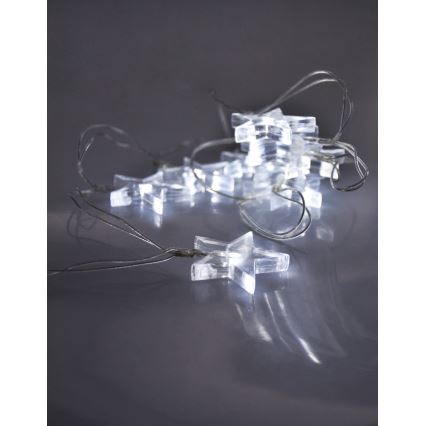Corrente de Natal LED 10xLED/2xAA 2,5m branco frio