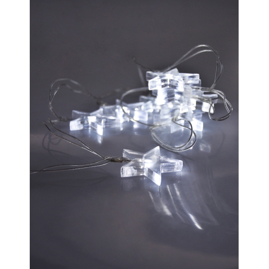 Corrente de Natal LED 10xLED/2xAA 2,5m branco frio