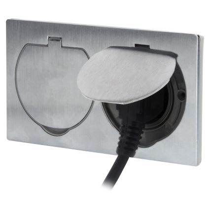 Tomada exterior dupla de chão integrada IP55