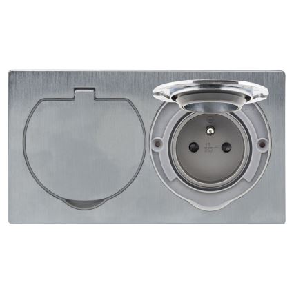 Tomada exterior dupla de chão integrada IP55