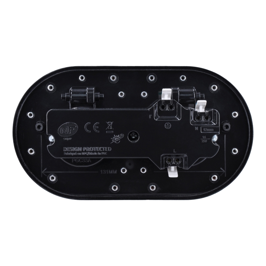 Tomada dupla de chão embutida para exterior IP55 redonda