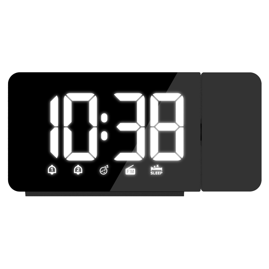 Despertador com visor LED e projetor 1xCR2032/5V