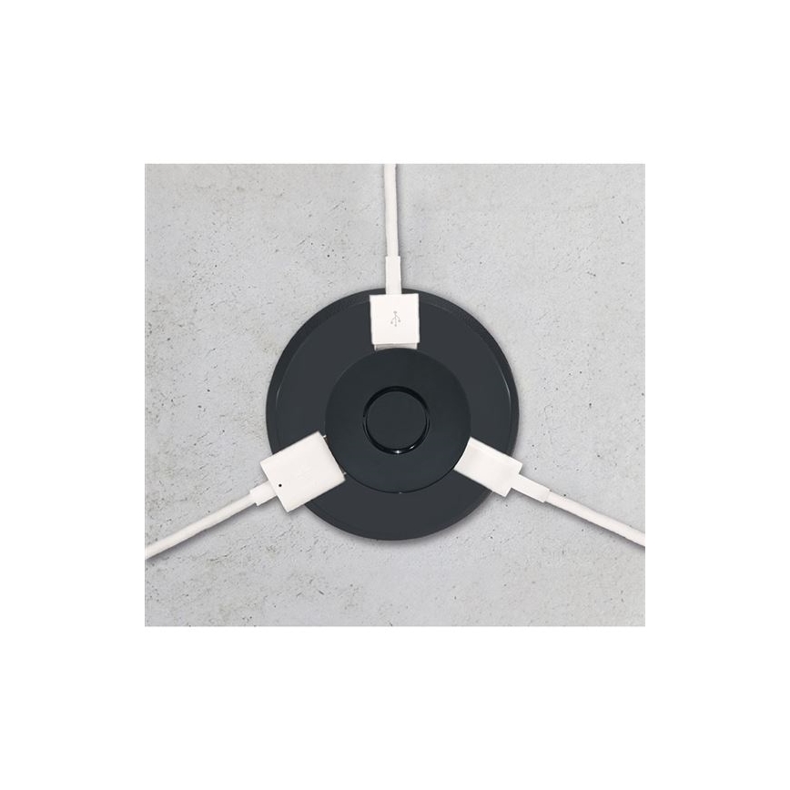 Carregador USB embutido USB A+C preto