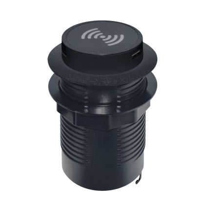 Carregador sem fios incorporado + USB A+C preto