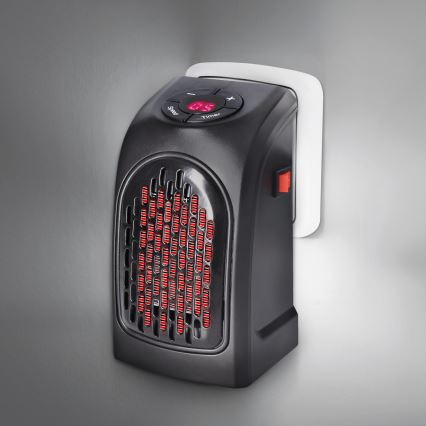 Mini ventoinha de tomada com elemento de aquecimento cerâmico 350W/230V