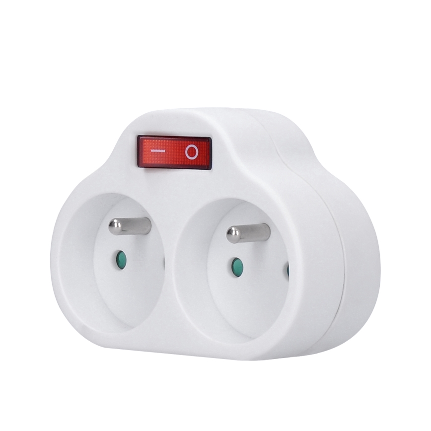 Divisor de fichas com interruptor 2x10A/230V