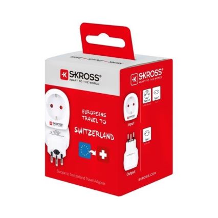 Adaptador de viagem para a Suíça 230V