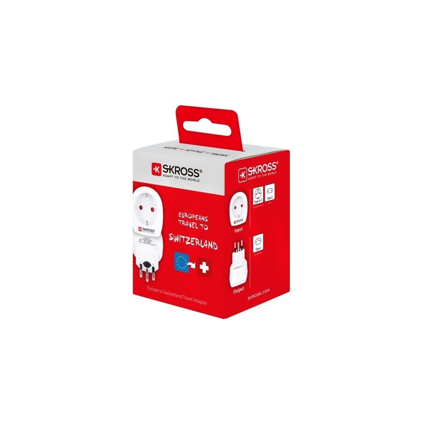 Adaptador de viagem para a Suíça 230V