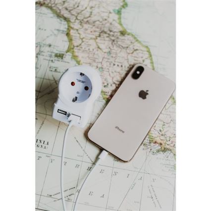 Adaptador de viagem para os EUA 230V + 2x porta USB