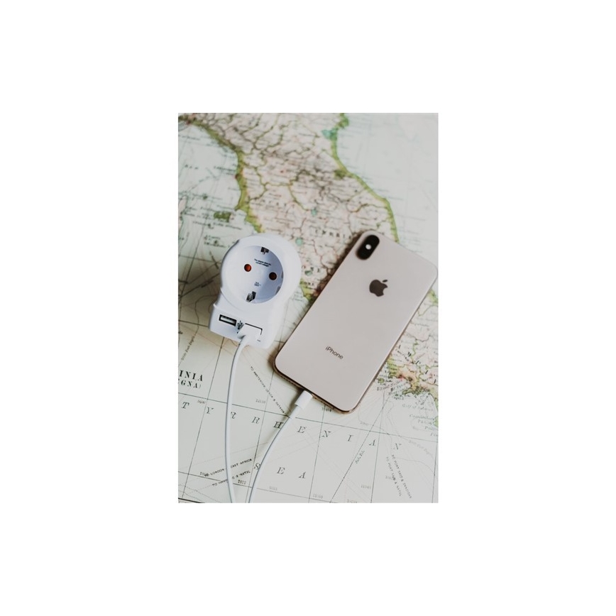 Adaptador de viagem para os EUA 230V + 2x porta USB