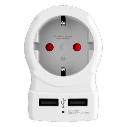Adaptador de viagem para os EUA 230V + 2x porta USB