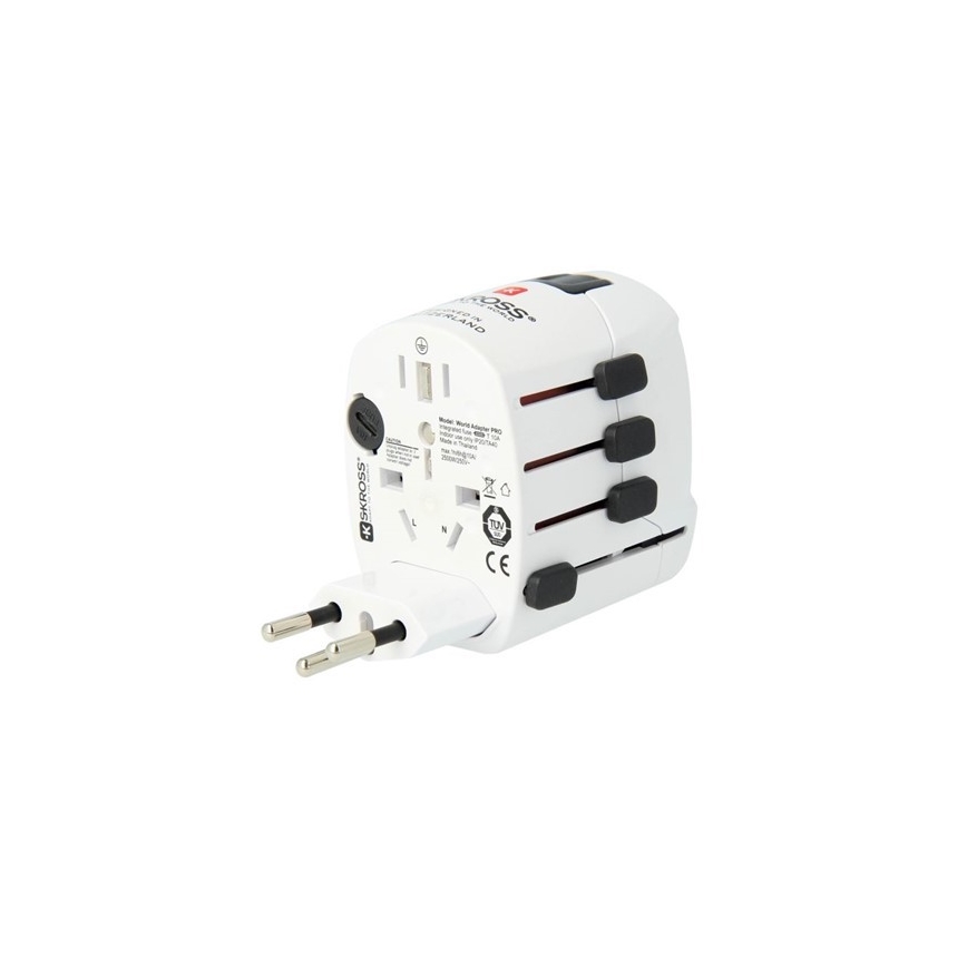 Adaptador universal de viagem para o mundo inteiro 230V + porta USB