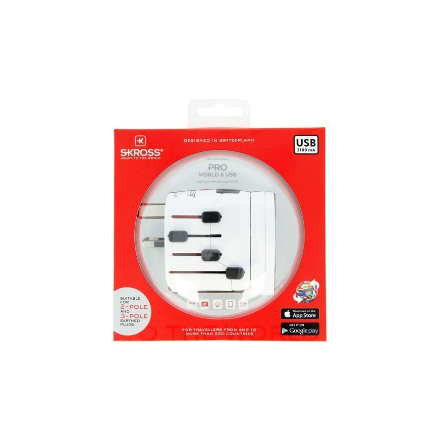 Adaptador universal de viagem para o mundo inteiro 230V + porta USB